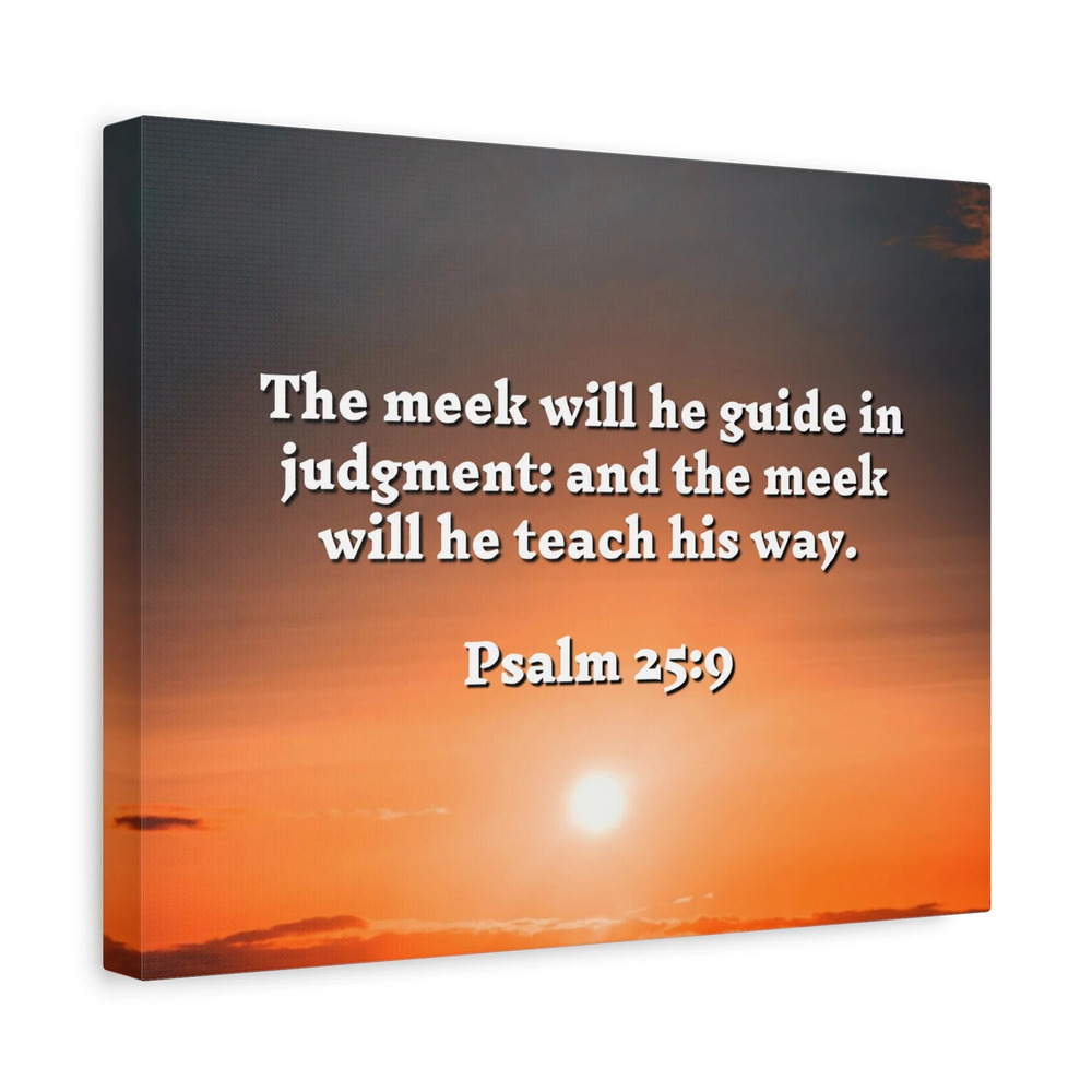Scripture Walls Guide In Judgement Psalm 25:9 Bible Verse Canvas Christian Wall
